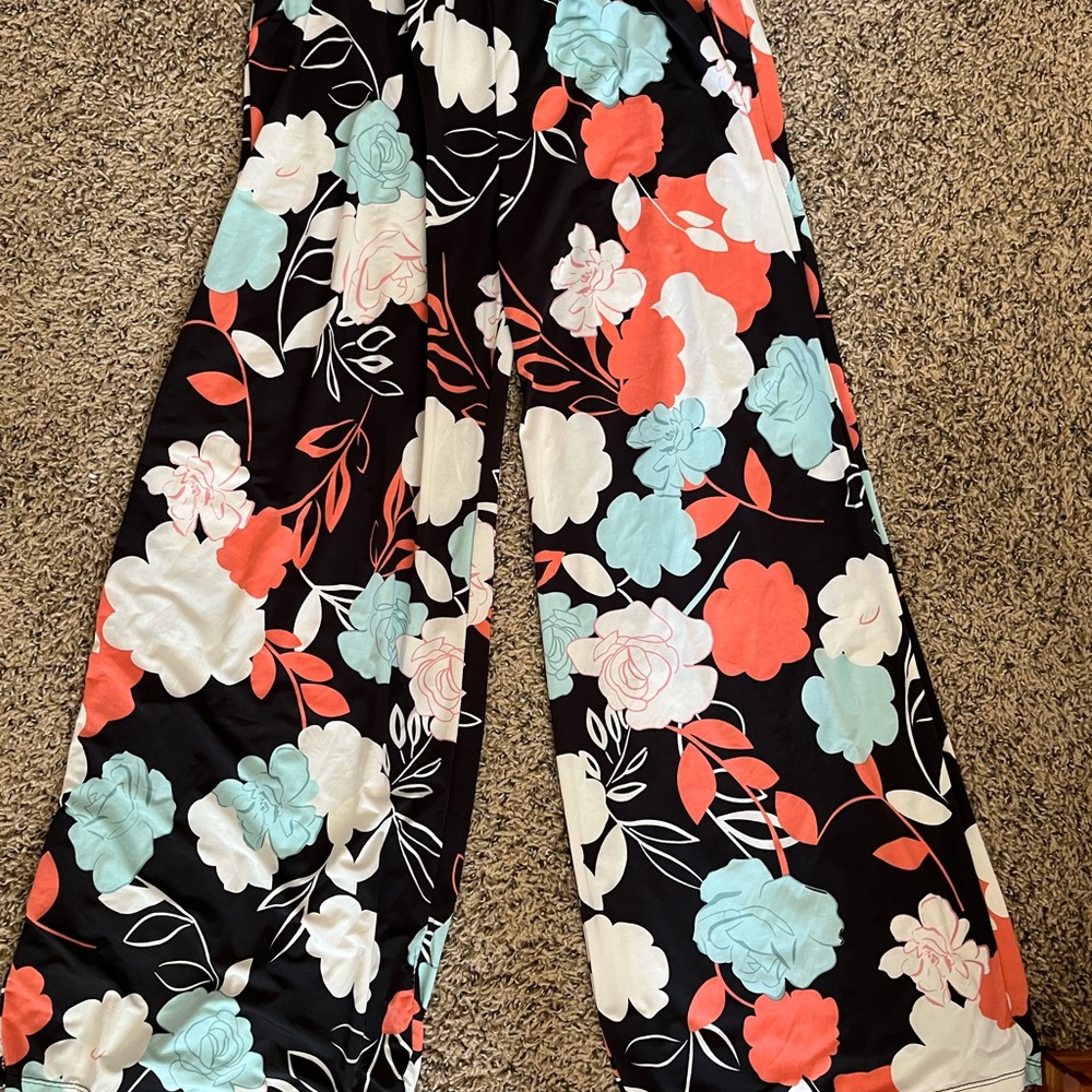 Floral Wide-Leg Pants